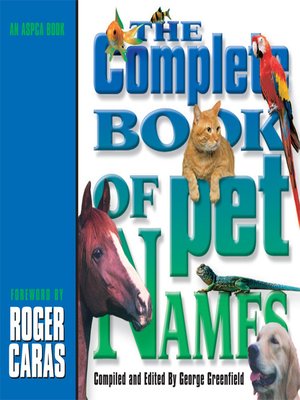cover image of The Complete Book of Pet Names